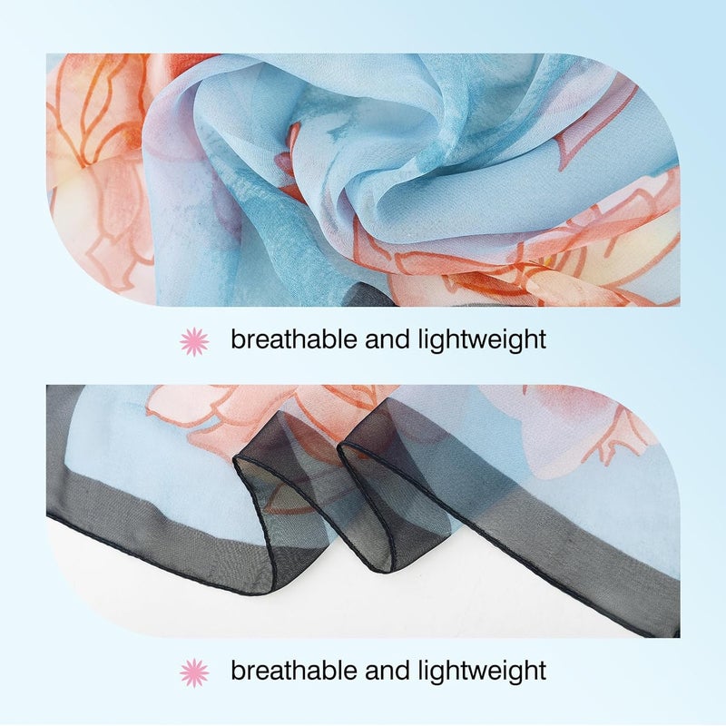 E-Clover Women Soft Floral Print Shawl Chiffon Sheer Scarf - Image 2
